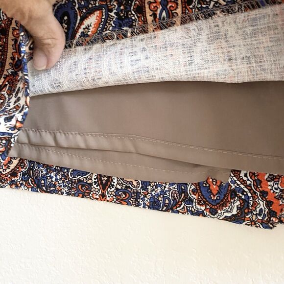 J. CREW Paisley Print Pencil Skirt Career Suiting Sz 0 $128 Orange Blue Multi - Picture 4 of 13
